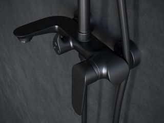 Душевая стойка Laguraty 7000 с изливом чёрный матовый